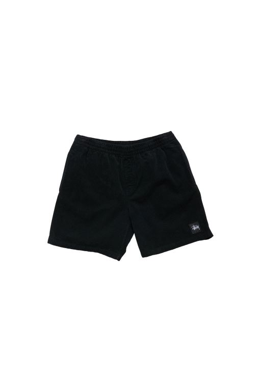 Stussy Mens Wide Wale Cord Beach Shorts Black - WHRDK2971